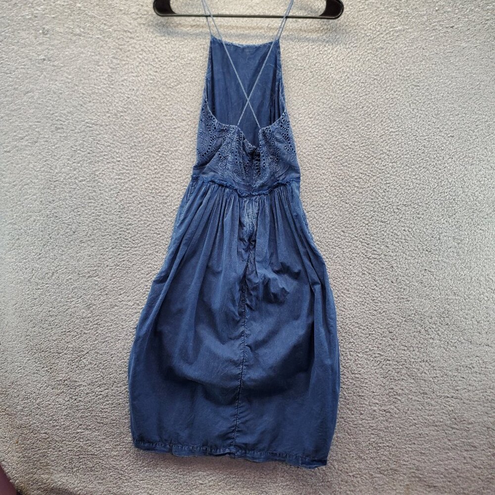 Lucky Brand Schiffly Embroidered Crisscross Strap Bib Dress - Picture 11 of 13